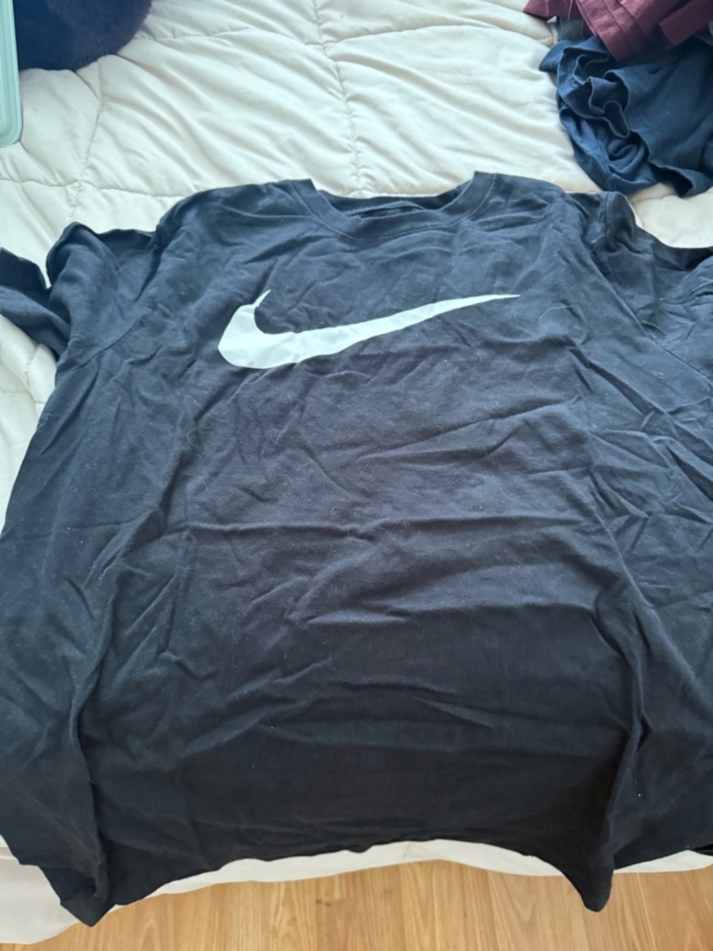 Nike Black Long Sleeve Shirt with White Swoosh